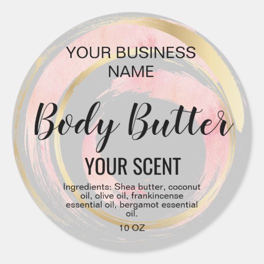 Buttergold Rosa klassischer Sticker (Vorderseite)