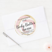 Buttergold Rosa klassischer Sticker (Umschlag)