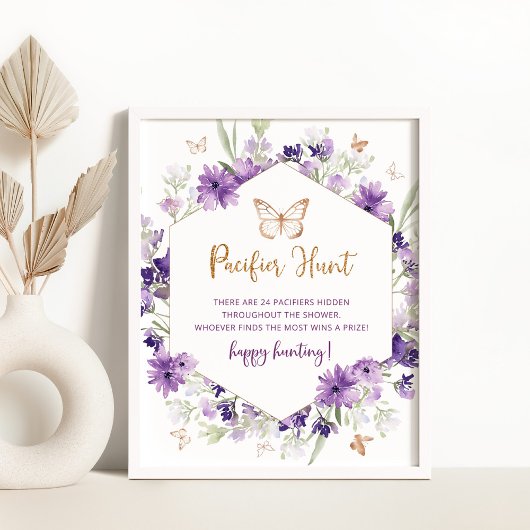 Butterlila Schnuller-Jagdspiel Poster