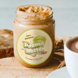 Butterlogos für Erdnuss Gelb-grüne Verpackung Nied Runder Aufkleber