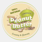Butterlogos für Erdnuss Gelb-grüne Verpackung Nied Runder Aufkleber (Vorderseite)