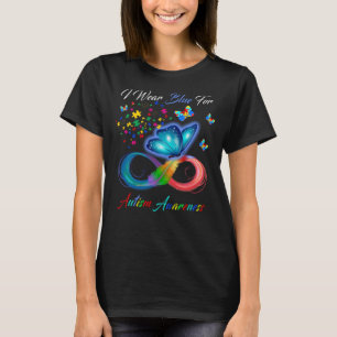 Butterly ich trage blau für Autismus Bewusstsein T-Shirt