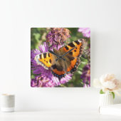 Butterly Red Admiral Quadratische Wanduhr (Zuhause)
