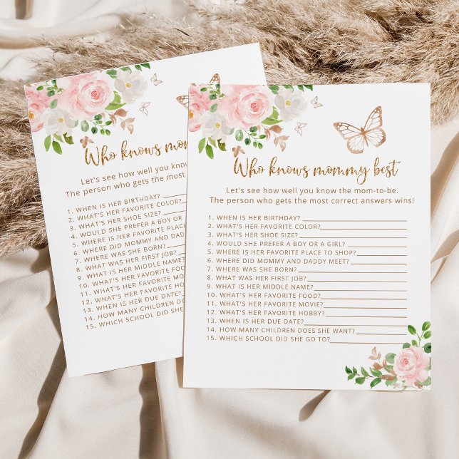 Butterly Wer das beste Baby-Duschspiel kennt (Von Creator hochgeladen)