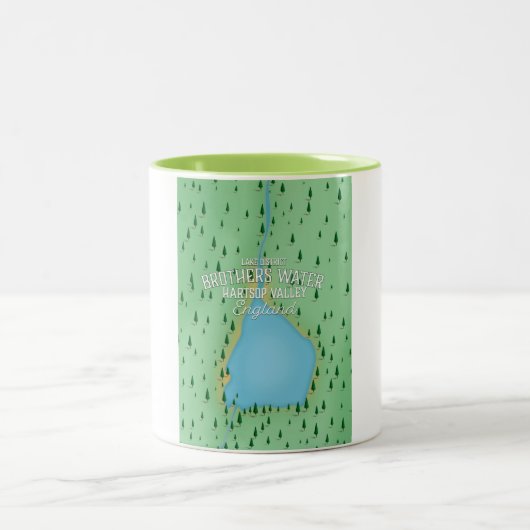 Buttermere Lake, Lake District Reiseplakat Zweifarbige Tasse (Mittel)