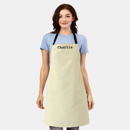 Buttermilch Gelber Ecru Minimal Personalisiert Schürze