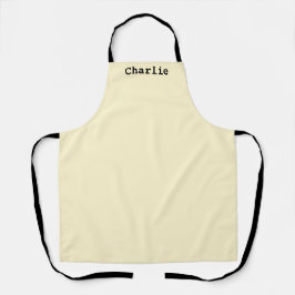 Buttermilch Gelber Ecru Minimal Personalisiert Schürze