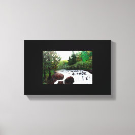 Buttermilchfälle in Schwarz Leinwanddruck