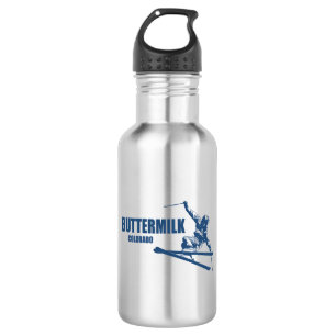 Buttermilk Colorado Skifahrer Edelstahlflasche