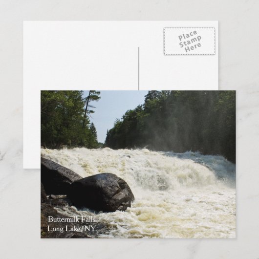 Buttermilk Falls, Long Lake, NY Postkarte (Vorne/Hinten)
