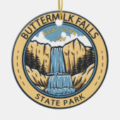 Buttermilk Falls Staat Park New York Abzeichen Keramik Ornament (Vorne)