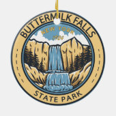 Buttermilk Falls Staat Park New York Abzeichen Keramik Ornament (Hinten)