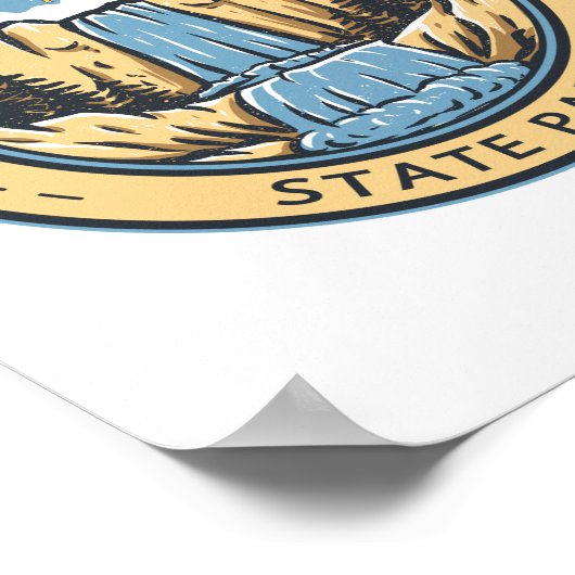 Buttermilk Falls Staat Park New York Abzeichen Poster (Ecke)