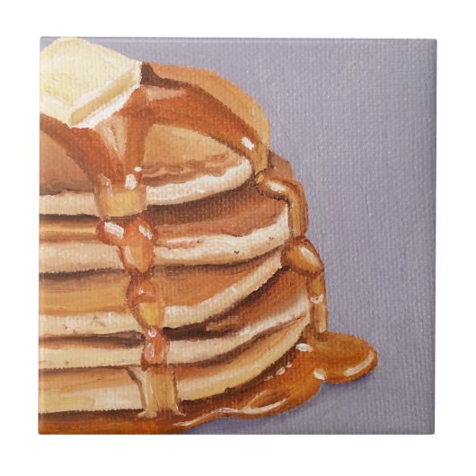 Buttermilk Pancakes Shortstack Frühstückspainting Fliese (Vorderseite)