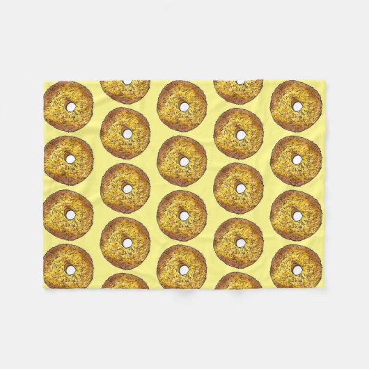 Butternut Crunch Donut Doughnut Yellow Gold Fleecedecke (Vorderseite (Horizontal))