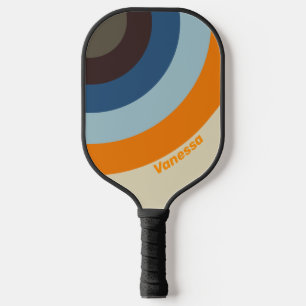 Butternut Fade Kreis Streifen mit Namen Pickleball Schläger