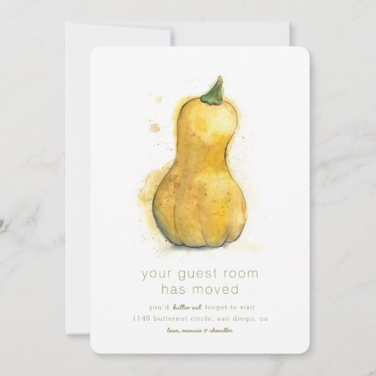 Butternut Funny New Zuhause Moving Ankündigung (Vorderseite)