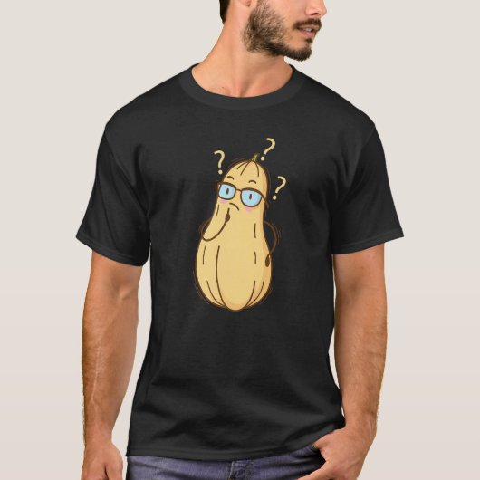 Butternut Nerd Pumpkin thinking T-Shirt (Vorderseite)