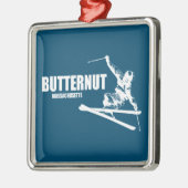 Butternut Ski Resort Skier Ornament Aus Metall (Links)