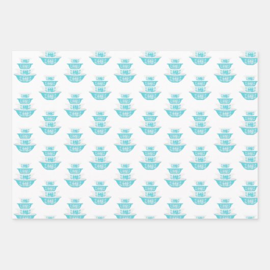 Butterprint Pyrex Wrapping Paper Geschenkpapier Set (Vorderseite)