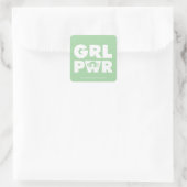 Butterschale:Girl-Power Quadratischer Aufkleber (Tasche)