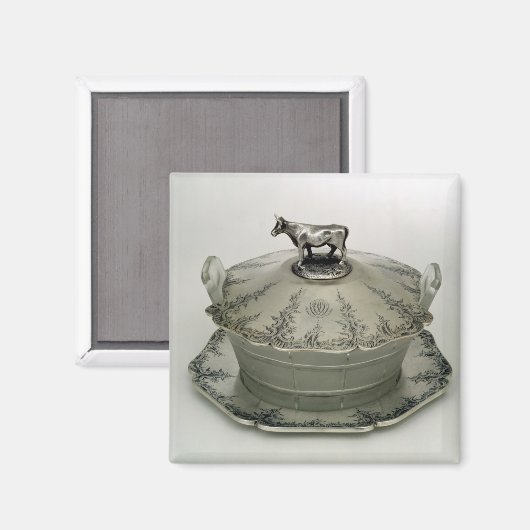 Butterschale mit mattiertem Glasunterteil Magnet (Vorderseite/Rückseite)