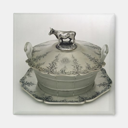 Butterschale mit mattiertem Glasunterteil Magnet (Vorne)