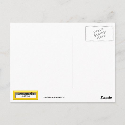 Butterscotch Brot Pudding Rezept Postkarte (Rückseite)