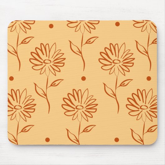 Butterscotch farbige Sonnenblumenmuster Mousepad (Vorne)