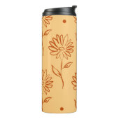 Butterscotch farbige Sonnenblumenmuster Thermosbecher (Nach links gedreht)