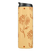 Butterscotch farbige Sonnenblumenmuster Thermosbecher (Nach rechts gedreht)