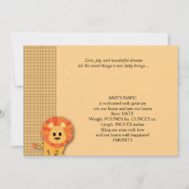 Butterscotch Lion Baby Ankündigung