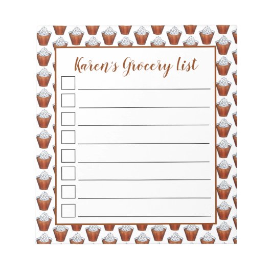 Butterscotch Pudding gepeitschte Creme Süd Food Notizblock (Vorderseite)