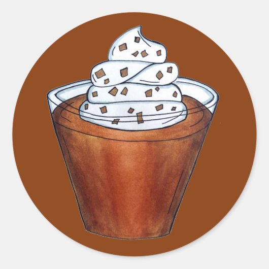 Butterscotch Pudding gepeitschte Creme Süd Food Runder Aufkleber (Vorderseite)