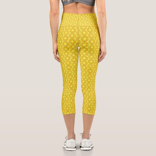 Butterscotch Retro Donuts Capri Leggings (Rückseite)