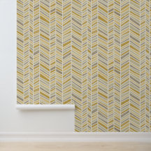 Butterscotellow and Taupe Herringbone