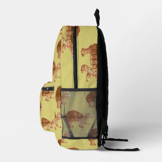 Butterscotyellow Niedlich Tortoise Turtle Pattern Bedruckter Rucksack (Rechts)