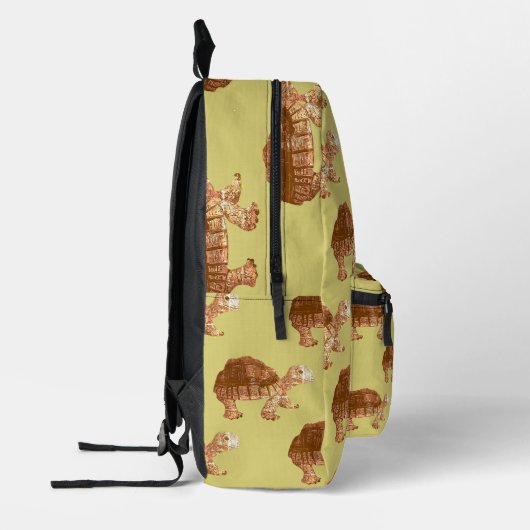 Butterscotyellow Niedlich Tortoise Turtle Pattern Bedruckter Rucksack (Links)