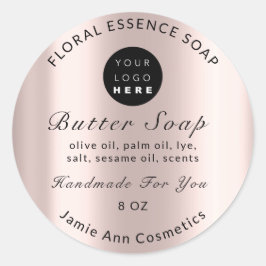 Butterseife Kosmetika Handgemachte Rose Logo Runder Aufkleber
