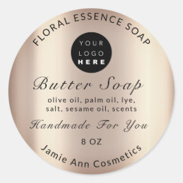 Butterseife Kosmetikprodukte Handgefertigte Rose Runder Aufkleber