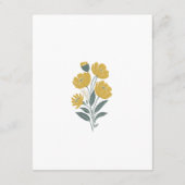 Buttertasse Gelbe Blumenhochzeit Empfang Begleitkarte (Rückseite)