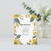 Buttertasse Gelbe Blumenhochzeit Empfang Begleitkarte (Stehend Vorderseite)