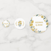 Buttertasse Gelbe Blüte Moderne Hochzeit Konfetti (Rückseiten)