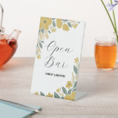 Buttertasse Gelbe Hochzeitsempfang Offene Bar Sockelschild (In SItu)