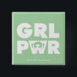 Buttertasse: Girl-Power Button<br><div class="desc">Die Powerpuff-Girls | Abkürzung "GRL PWR" mit Buttercup!</div>