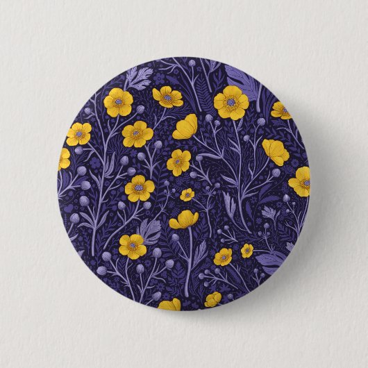 Buttertassen, gelb und violett button (Vorderseite)