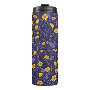 Buttertassen, gelb und violett thermosbecher