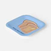 Buttertoast-Grafik und eigener Text Pappteller (Gewinkelt)