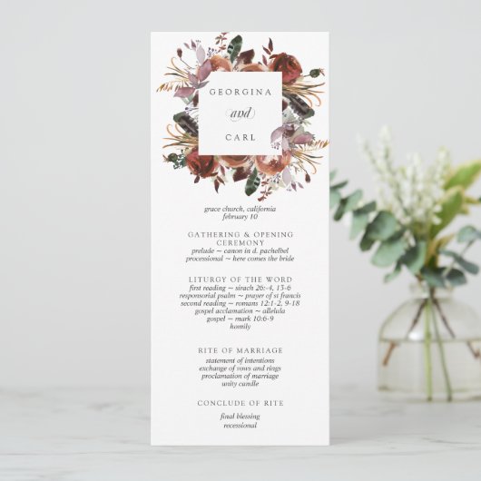 Butterum & Plum Hochzeitsprogramm Programm (Stehend Vorderseite)