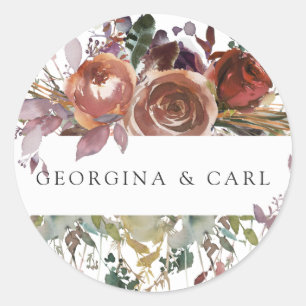 Butterum & Plum Personalisierte Hochzeitsticker Runder Aufkleber